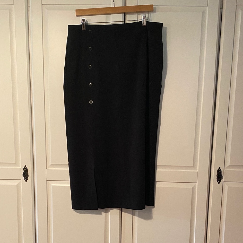 Elegant Black Button-Down Wrap Skirt
